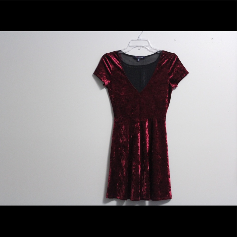 Wine velvet dress